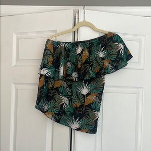 Tropical One-Shoulder Top